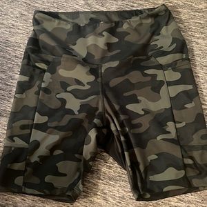 camo biker shorts